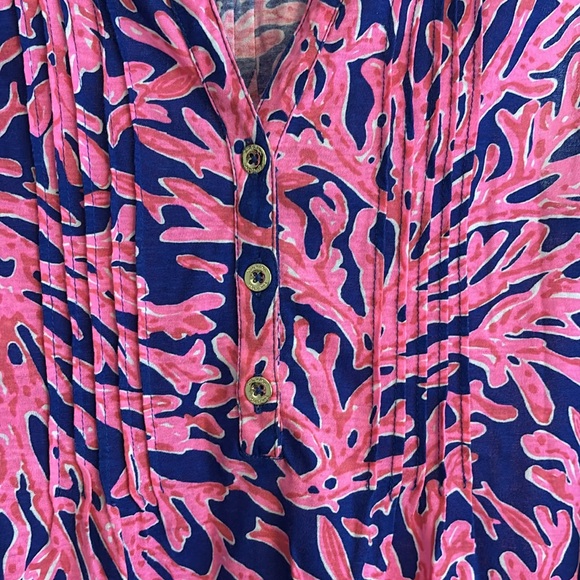 Lilly Pulitzer Pink Coral Reef Print Sleeveless Blouse Size Large - Picture 4 of 5